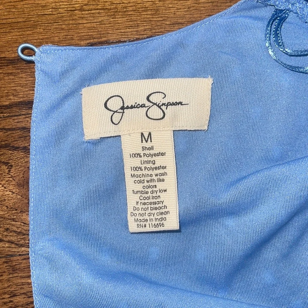 Jessica Simpson Periwinkle Tiered Dress Tie-Back Size Medium - Picture 4 of 4